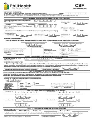 philhealth csf form|philhealth claim signature form.